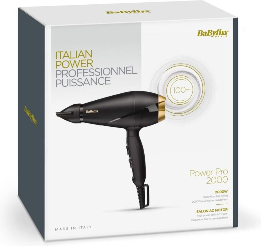BaByliss Power Pro 2000 Föhn 6704E Professionele AC-motor 2000 watt 5 jaar garantie - Foto 3