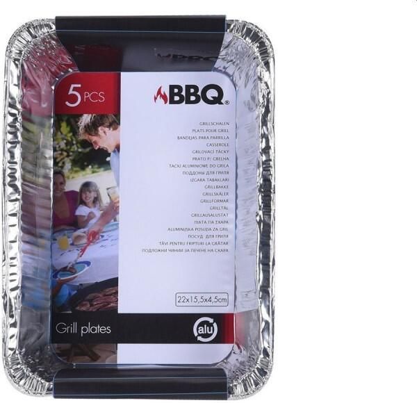 BBQ Moulds 1371045 Rectangular 22 x 15 5 x 4 5 cm Aluminium 5 Units - Foto 3