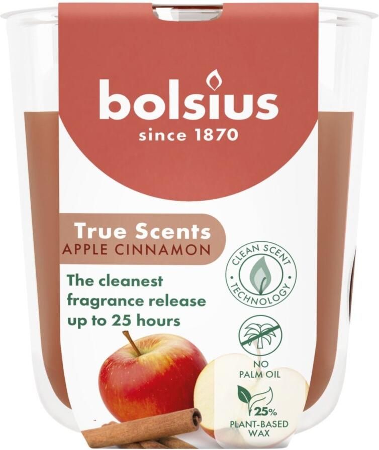 Bolsius Geurglas True Scents Apple Cinnamon 80 73