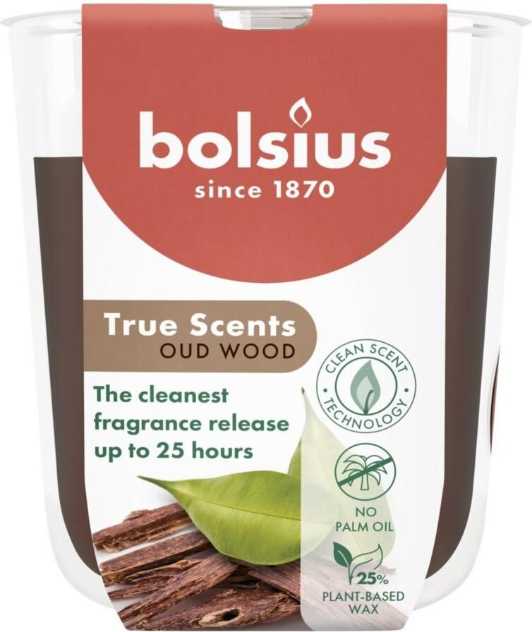 Bolsius Geurglas True Scents Oud Wood 80 73