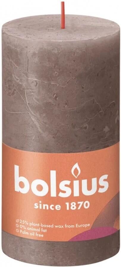 Bolsius Stompkaars Rustic Taupe Ø68 mm Hoogte 13 cm Taupe 60 Branduren