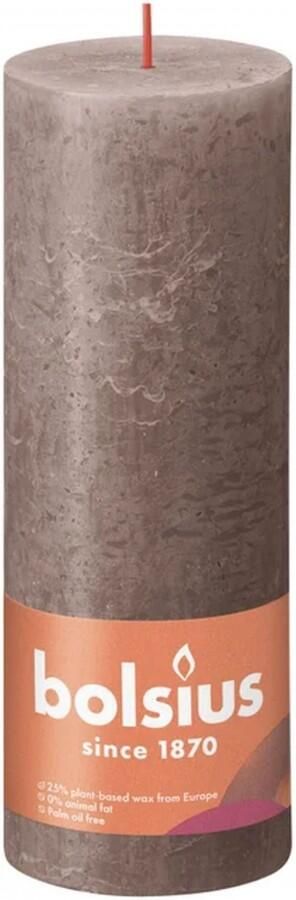 Bolsius Stompkaars Rustic Taupe Ø68 mm Hoogte 19 cm Taupe 85 Branduren