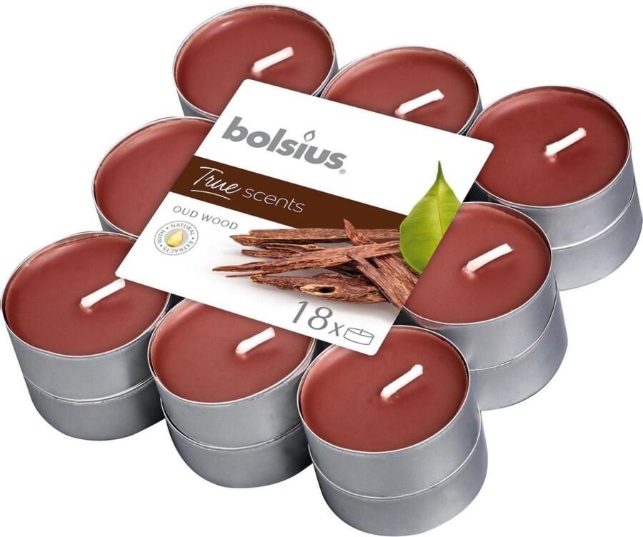 Bolsius True Scents Geur Waxinelichtjes Oud wood 18 stuks