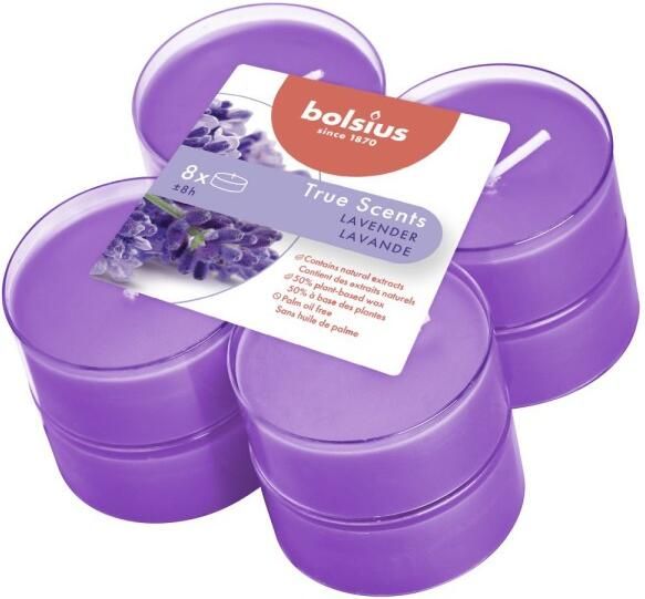 Bolsius Maxilicht geur 8 stuks True Scents 117x117x45 Lavender - Foto 2