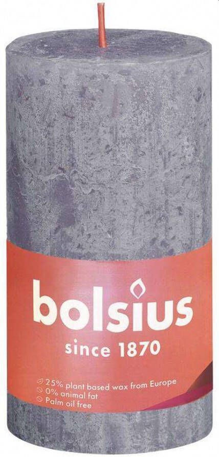 Bolsius Stompkaars Frosted Lavender Ø68 mm Hoogte 13 cm Grijs Lavendel 60 Branduren