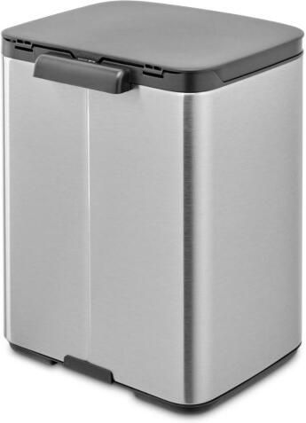 Brabantia Bo afvalemmer 7 liter met kunststof binnenemmer matt steel fingerprint proof