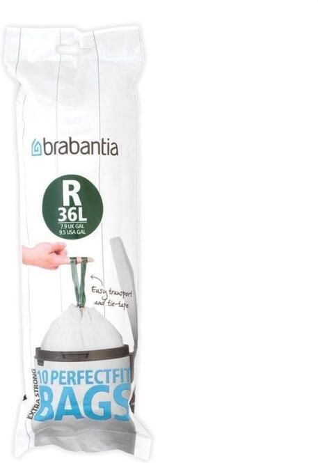Brabantia PerfectFit Afvalzak met trekbandsluiting 36 l Code R 10 stuks