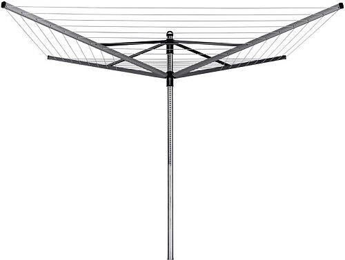 Brabantia Lift-O-Matic Advance Droogmolen met Metalen Grondanker Beschermhoes en Wasknijpertasje 50 m Metallic Grey - Foto 3