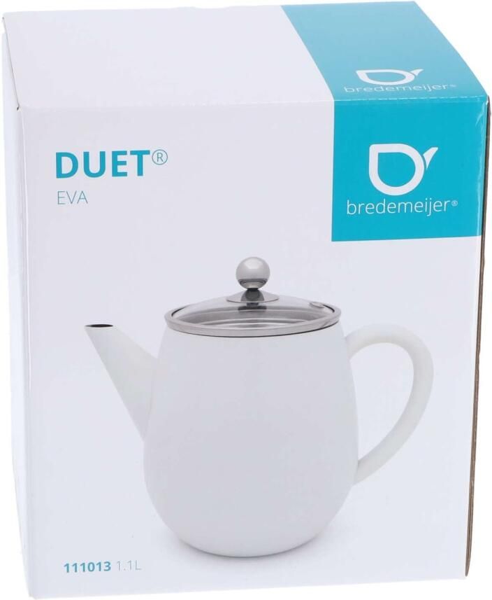 Bredemeijer Theepot Duet Eva 1 1L mat met filter Dubbelwandig