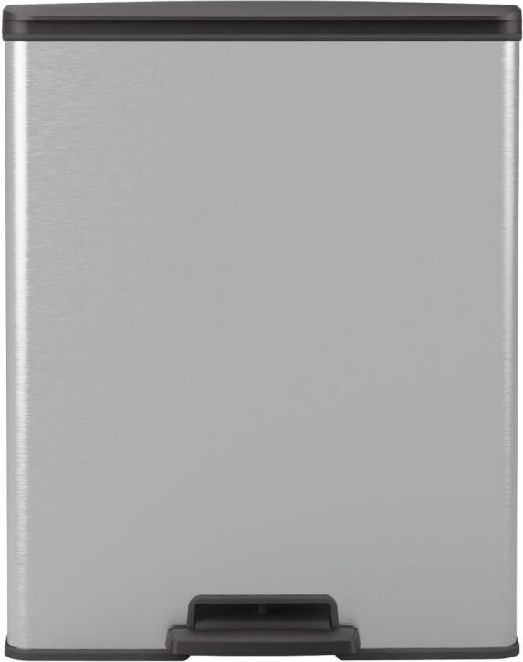 Curver Pedaalemmer Deco rechthoekig 65 L zilverkleurig