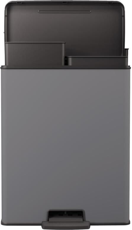 Curver Deco Bin Duo Prullenbak 26L+26L Afvalscheiding Rechthoekig lichtgrijs - Foto 6