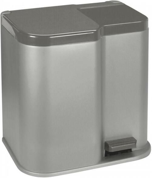 Curver duo2 pedaalemmer 15 liter + 6 liter met binnenemmers zilver antraciet