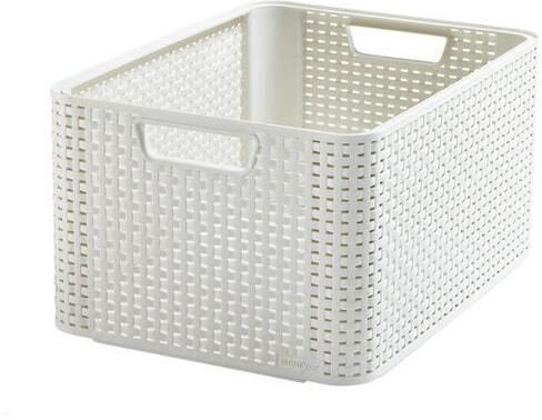 Curver Opbergmanden set van 2 in het grijs en wit 36x26x15 cm