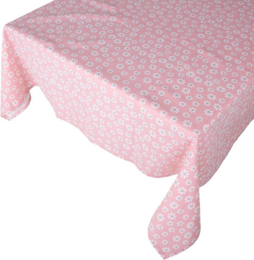 Daisy Flowers Tafelkleed Textiel Roze 140x250 Cm
