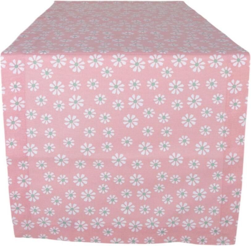 Daisy Flowers Tafelloper Roze 50x140 Cm