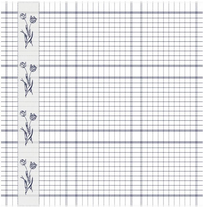 DDDDD Lisse 6x Theedoek Set van 6 stuks Katoen Tulpenprint 60x65 cm Jacquard geweven Blauw - Foto 2