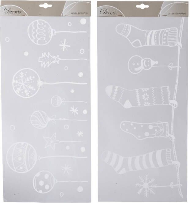 Decoris Kerststicker Pvc 23x49Cm Wit