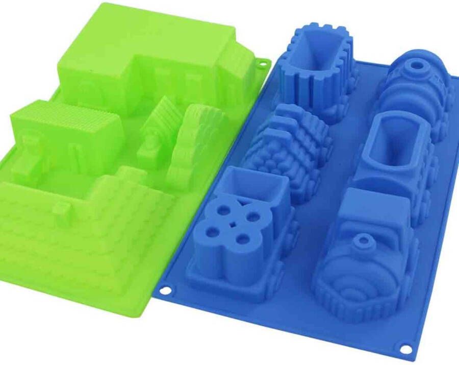 Basic Siliconen Bakvorm Trein Huis 17x5x30 cm Assorti