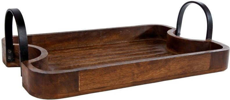 Dienblad Antiek Bruin Mango 40x25x6 5 Cm