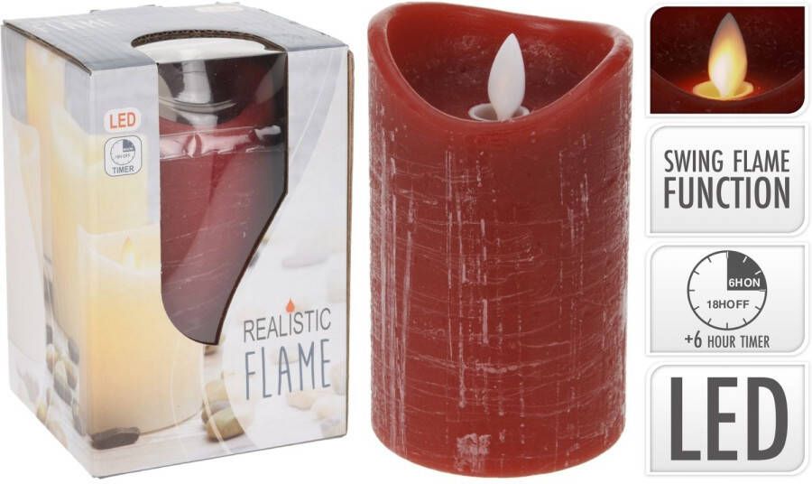 Basic LED Kaars met Timer Rood
