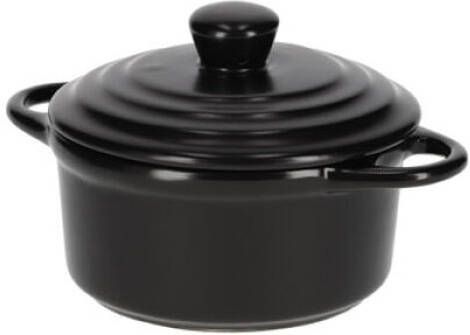 JENS Living mini ovenpan keramiek Braadpan klein 17 x 12 x 9.5 cm Vaatwasserbestendigd Zwart