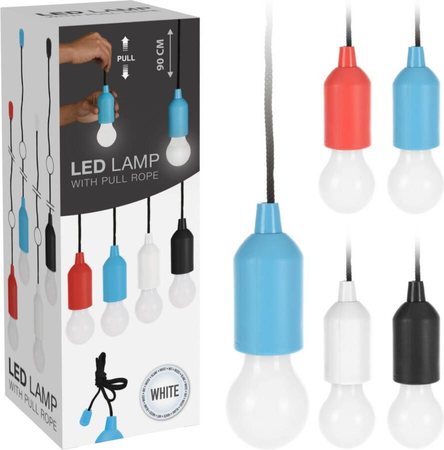 Homedecoration hanglamp batterij treklamp op batterijen tuin feestartikelen per 4 stuks