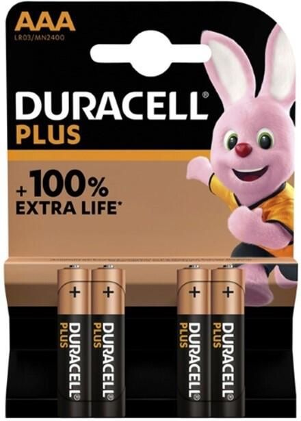 Duracell Alkaline Plus AAA-batterijen 4 stuks