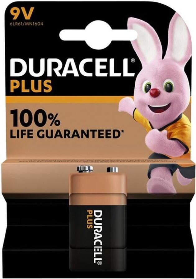 Duracell Alkaline Plus 100 9v 1st.