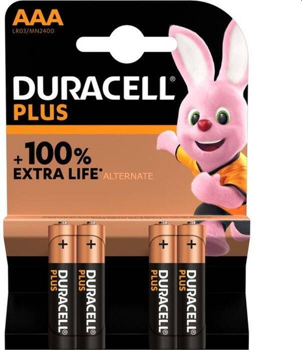 Duracell Alkaline Plus AAA-batterijen 4 stuks - Foto 2