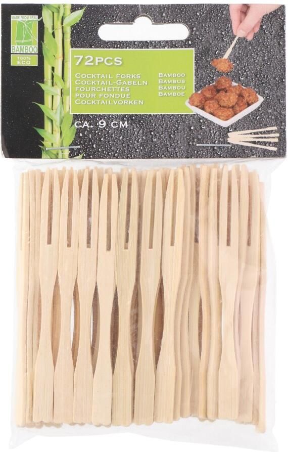 Merkloos Hapjes sate prikkers spiesjes bamboe hout 72x stuks 9 cm amuse bbq feestje prikkers (sate)