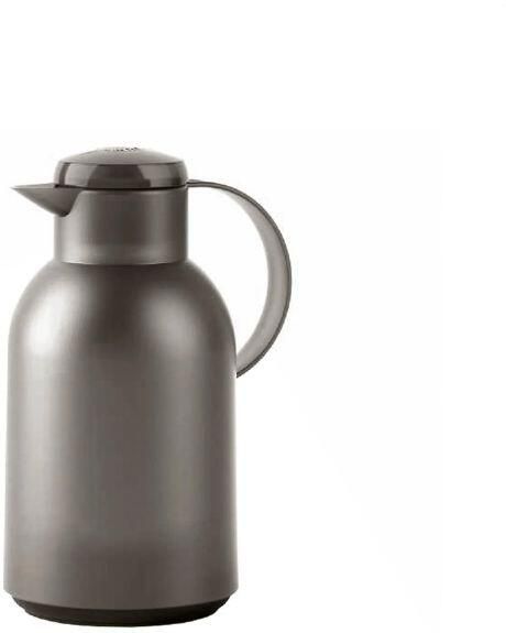 Emsa Samba thermoskan (1 5 liter Quick Press-sluiting 12 uur warm en 24 uur koud) doorschijnend taupe