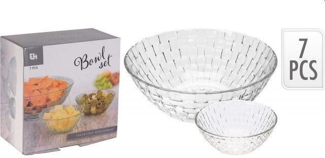 Excellent Houseware Schaal Glas Set Van 7 Stuks