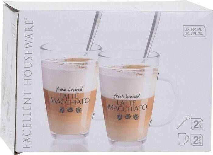 Excellent Houseware Latte Macchiato 4 Delig