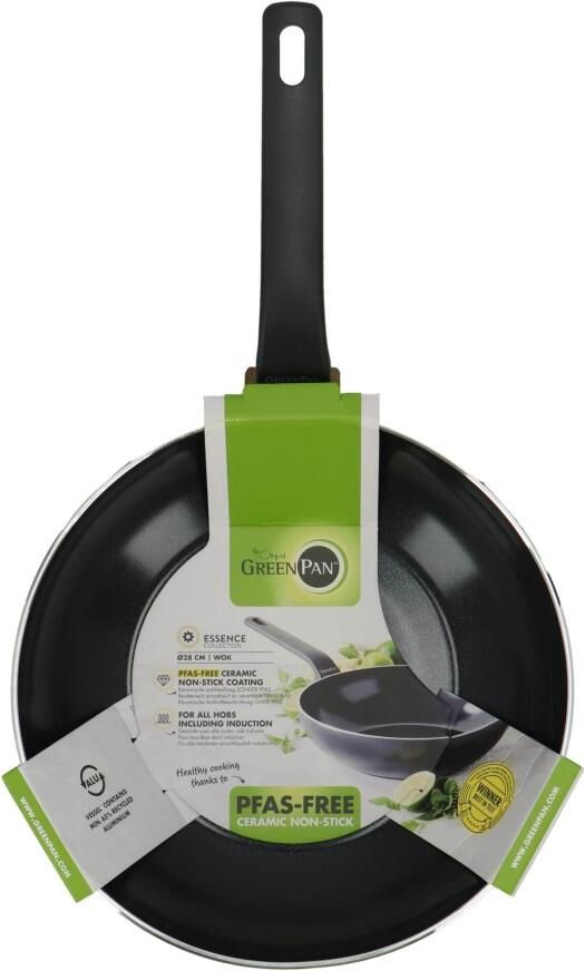 GreenPan Essence Wok met Keramische Antikleeflaag met Deksel PFAS vrij Ø 28cm - Foto 3