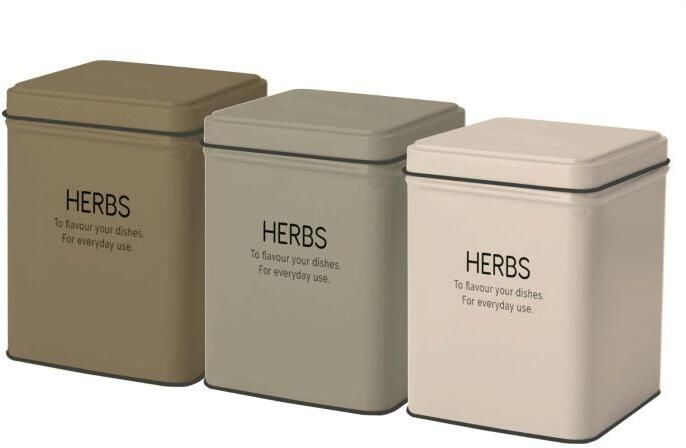 Gusta Kruiden Opbergblikjes 3 Stuks 8 x 8 x 10 cm - Foto 3