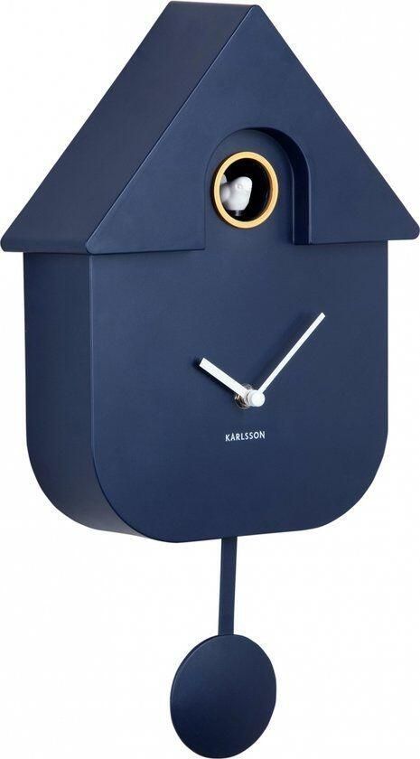 Karlsson Wandklok Modern Cuckoo Blauw 8.5x21.5x41cm Wandklok Modern