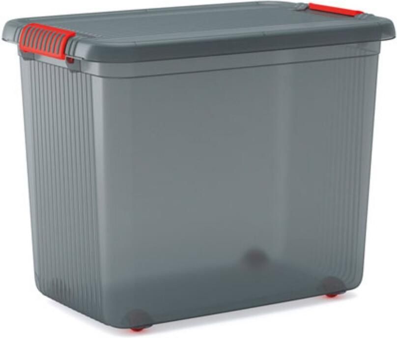 KIS K Latch Box Opbergdoos Oranje Transparant Rechthoekig Monochromatisch Universeel Transparant
