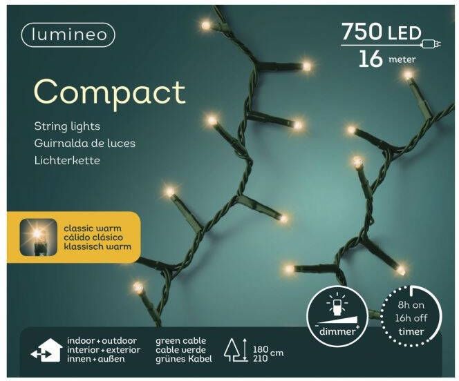 Lumineo Compact Binnen Buiten Warm 16meter 750Lampjes
