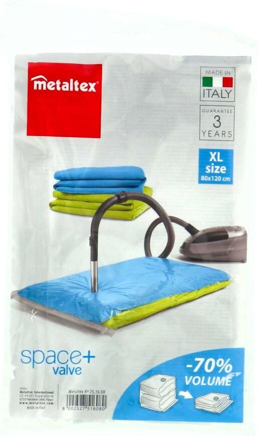 Coppens Metaltex vacuumzak en luchtdicht ventiel XL 80 x 120 cm