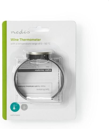 Nedis Wijnthermometer | LCD-Scherm | 0 50 °C | Zwart