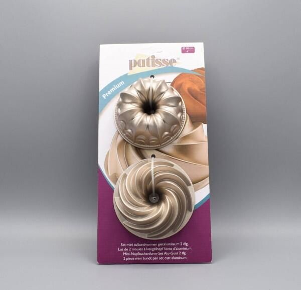 Patisse Tulbandvorm Set van 2 mini bakvormen Gietaluminium Ø10cm 1