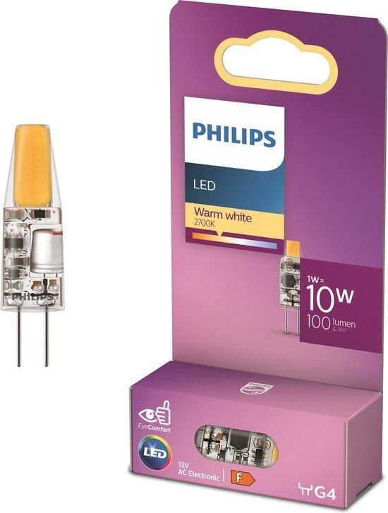 Philips Led Capsule G4 Transparant Warmwit Licht 10 W Energiezuinig
