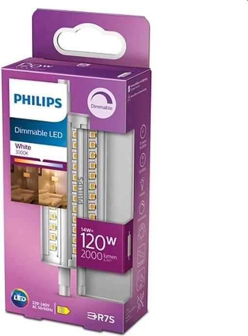 Philips LED staaflamp dimbaar R7S 14W 2000lm 3000K 230V 118mm