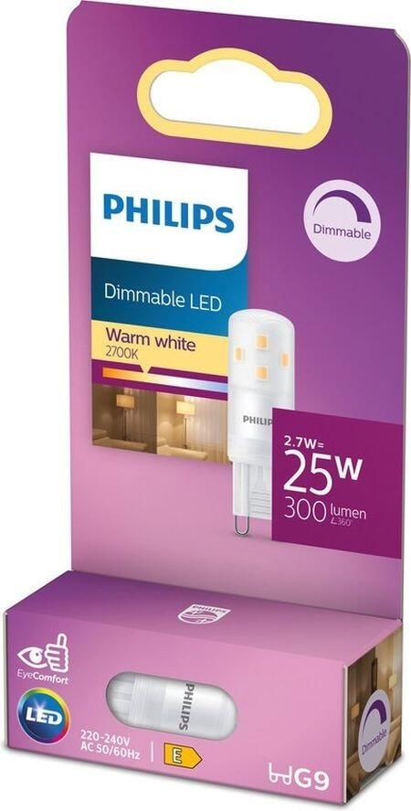 Philips Led Capsule G9 Dimbaar Warmwit Licht Transparant 25w Energiezuinig