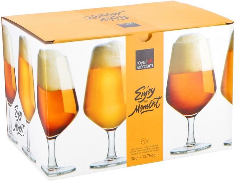 Royal Leerdam Enjoy the Moment Beer glas (380 ml) (set van 6)