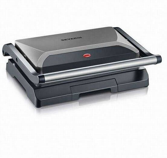 Severin Contactgrill KG 2394 grillplaten met antiaanbaklaag inzetbaar als steak grill sandwich grill of panini maker inclusief vetopvangschaal - Foto 4