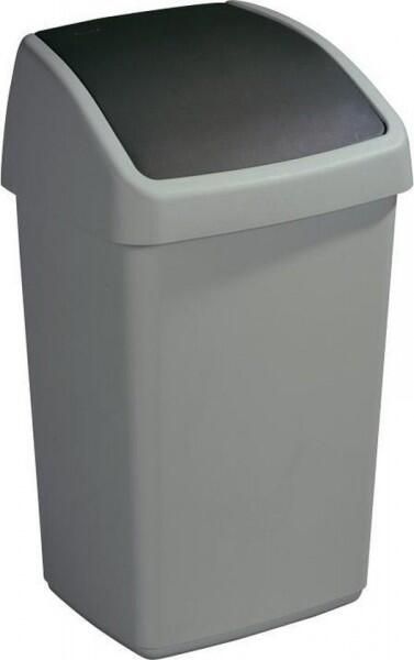 Sunware Delta prullenbak met swingdeksel 25L metaal zwart 31 x 28 5 x 54 cm