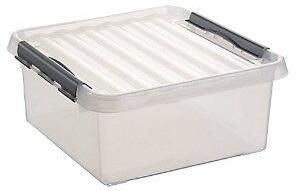 Sunware Q-line opbergbox 25L transparant metaal 50 x 40 x 18 cm.