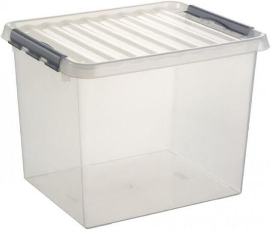 Sunware Q-line opbergbox 52L transparant metaal 50 x 40 x 38 cm