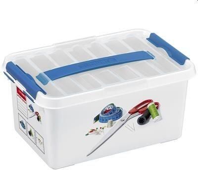 Sunware Q-line naaidoos met inzet 6L wit blauw 30 x 20 x 14 7 cm